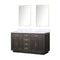 Lexora Abbey 60 in W x 22 in D Double Bath Vanity, Carrara Marble Top, and 28 in Mirrors