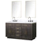 Lexora Abbey 60 in W x 22 in D Double Bath Vanity, Carrara Marble Top, Faucet Set, and 28 in Mirrors