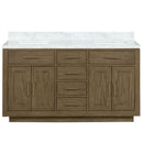 Lexora Abbey 60 in W x 22 in D Double Bath Vanity and Carrara Marble Top