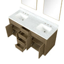 Lexora Abbey 60 in W x 22 in D Double Bath Vanity, Carrara Marble Top, and 28 in Mirrors