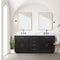 Lexora Abbey 72 in W x 22 in D Black Oak Double Bath Vanity and Carrara Marble Top