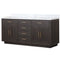 Lexora Abbey 72 in W x 22 in D Black Oak Double Bath Vanity and Carrara Marble Top