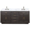 Lexora Abbey 72 in W x 22 in D Black Oak Double Bath Vanity, Carrara Marble Top, and Faucet Set