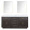 Lexora Abbey 72 in W x 22 in D Double Bath Vanity, Carrara Marble Top, and 34 in Mirrors