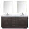 Lexora Abbey 72 in W x 22 in D Double Bath Vanity, Carrara Marble Top, Faucet Set, and 34 in Mirrors