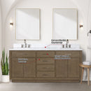 Lexora Abbey 72 in W x 22 in D Black Oak Double Bath Vanity and Carrara Marble Top