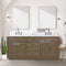 Lexora Abbey 72 in W x 22 in D Black Oak Double Bath Vanity and Carrara Marble Top