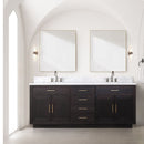 Lexora Abbey 80 in W x 22 in D Double Bath Vanity, Carrara Marble Top, and 36 in Mirrors