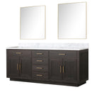 Lexora Abbey 80 in W x 22 in D Double Bath Vanity, Carrara Marble Top, and 36 in Mirrors