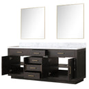 Lexora Abbey 80 in W x 22 in D Double Bath Vanity, Carrara Marble Top, and 36 in Mirrors