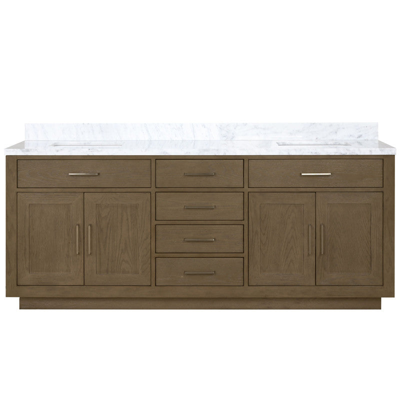 Lexora Abbey 80 in W x 22 in D Double Bath Vanity and Carrara Marble Top