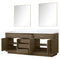 Lexora Abbey 80 in W x 22 in D Double Bath Vanity, Carrara Marble Top, and 36 in Mirrors