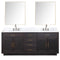 Lexora Abbey 80" W x 22" D Double Bath Vanity Carrara Marble Top with Faucet Set and 36"Mirrors