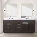 Lexora Abbey 80" W x 22" D Double Bath Vanity Carrara Marble Top with Faucet Set and 36"Mirrors