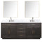 Lexora Abbey 80" W x 22" D Double Bath Vanity Carrara Marble Top with Faucet Set and 36"Mirrors