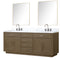 Lexora Abbey 80" W x 22" D Double Bath Vanity Carrara Marble Top with Faucet Set and 36"Mirrors