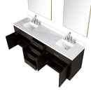 Lexora Abbey 84" W x 22" D Double Bath Vanity Carrara Marble Top with Faucet Set and 36" Mirrors