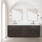 Lexora Abbey 84" W x 22" D Double Bath Vanity Carrara Marble Top and 36" Mirrors