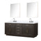 Lexora Abbey 84" W x 22" D Double Bath Vanity Carrara Marble Top with Faucet Set and 36" Mirrors