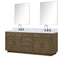 Lexora Abbey 84" W x 22" D Double Bath Vanity Carrara Marble Top with Faucet Set and 36" Mirrors