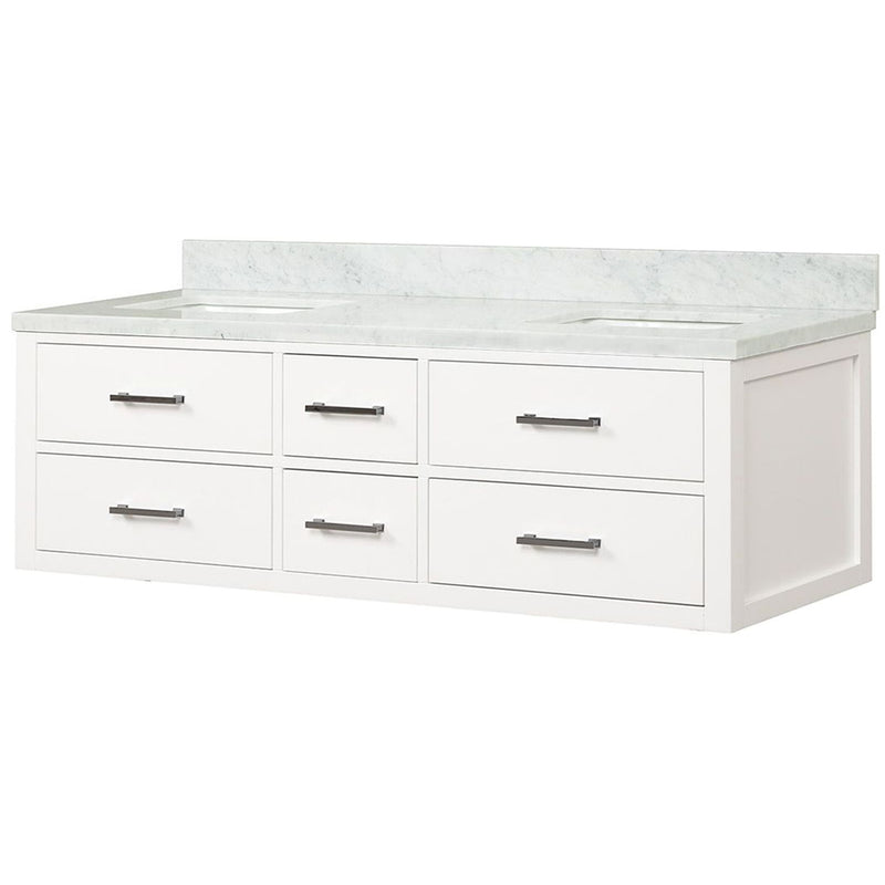 Lexora Castor 60" W x 22" D Bath Vanity and Carrara Marble Top