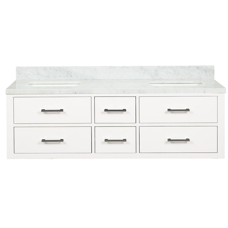 Lexora Castor 60" W x 22" D Bath Vanity and Carrara Marble Top