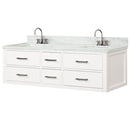 Lexora Castor 60" W x 22" D Double Bath Vanity Carrara Marble Top With Faucet Set