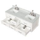 Lexora Castor 60" W x 22" D Double Bath Vanity Carrara Marble Top With Faucet Set