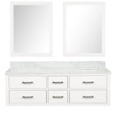 Lexora Castor 60" W x 22" D Double Bath Vanity Carrara Marble Top and 28" Mirrors