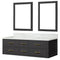 Lexora Castor 60" W x 22" D Double Bath Vanity Carrara Marble Top and 28" Mirrors