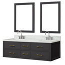 Lexora Castor 60" W x 22" D Double Bath Vanity Carrara Marble Top with Faucet Set and 28" Mirrors