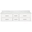 Lexora Castor 72" W x 22" D White Double Bath Vanity and Carrara Marble Top