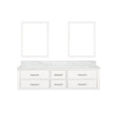 Lexora Castor 72" W x 22" D Black Double Bath Vanity Carrara Marble Top and 34" Mirrors