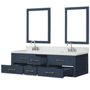 Lexora Castor 72" W x 22" D Black Double Bath Vanity Carrara Marble Top with Faucet Set and 34" Mirrors