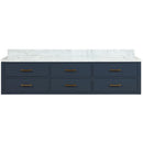 Lexora Castor 80" W x 22" D Black Double Bath Vanity and Carrara Marble Top