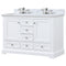 Lexora Dukes 48" W x 22" D White Double Bath Vanity Carrara Marble Top with Faucet Set