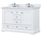 Lexora Dukes 48" W x 22" D White Bath Vanity Quartz Top with Faucet Set