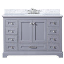 Lexora Dukes 48" W x 22" D Dark Grey Bath Vanity Carrara Marble Top with Faucet Set