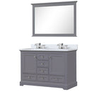 Lexora Dukes 48" W x 22" D Dark Grey Bath Vanity Quartz Top with Faucet Set