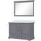 Lexora Dukes 48" W x 22" D Dark Grey Bath Vanity Cultured Marble Top Square with 46" Mirror