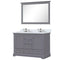 Lexora Dukes 48" W x 22" D Dark Grey Bath Vanity Cultured Marble Top with Faucet Set and 46" Mirror