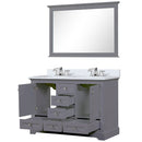 Lexora Dukes 48" W x 22" D Dark Grey Bath Vanity Cultured Marble Top with Faucet Set and 46" Mirror