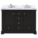 Lexora Dukes 48" W x 22" D Espresso Bath Vanity Quartz Top with Faucet Set