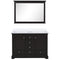 Lexora Dukes 48" W x 22" D Espresso Bath Vanity Cultured Marble Top 46" Mirror