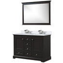 Lexora Dukes 48" W x 22" D Espresso Bath Vanity Cultured Marble Top with Faucet Set and 46" Mirror