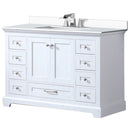 Lexora Dukes 48" W x 22" D White Bath Vanity Quartz Top with Faucet Set