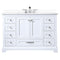 Lexora Dukes 48" W x 22" D White Bath Vanity Quartz Top with Faucet Set