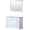 Lexora Dukes 48" W x 22" D White Bath Vanity Cultured Marble Top and 46" Mirror