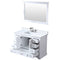 Lexora Dukes 48" W x 22" D White Bath Vanity Cultured Marble Top with Faucet Set and 46" Mirror