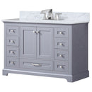 Lexora Dukes 48" W x 22" D Dark Grey Bath Vanity Carrara Marble Top with Faucet Set